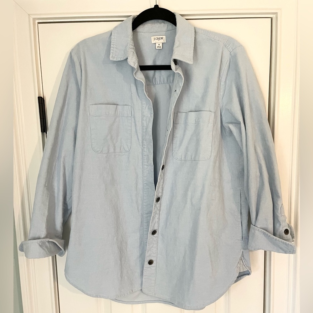J. Crew Blue Corduroy Button Down Size Small